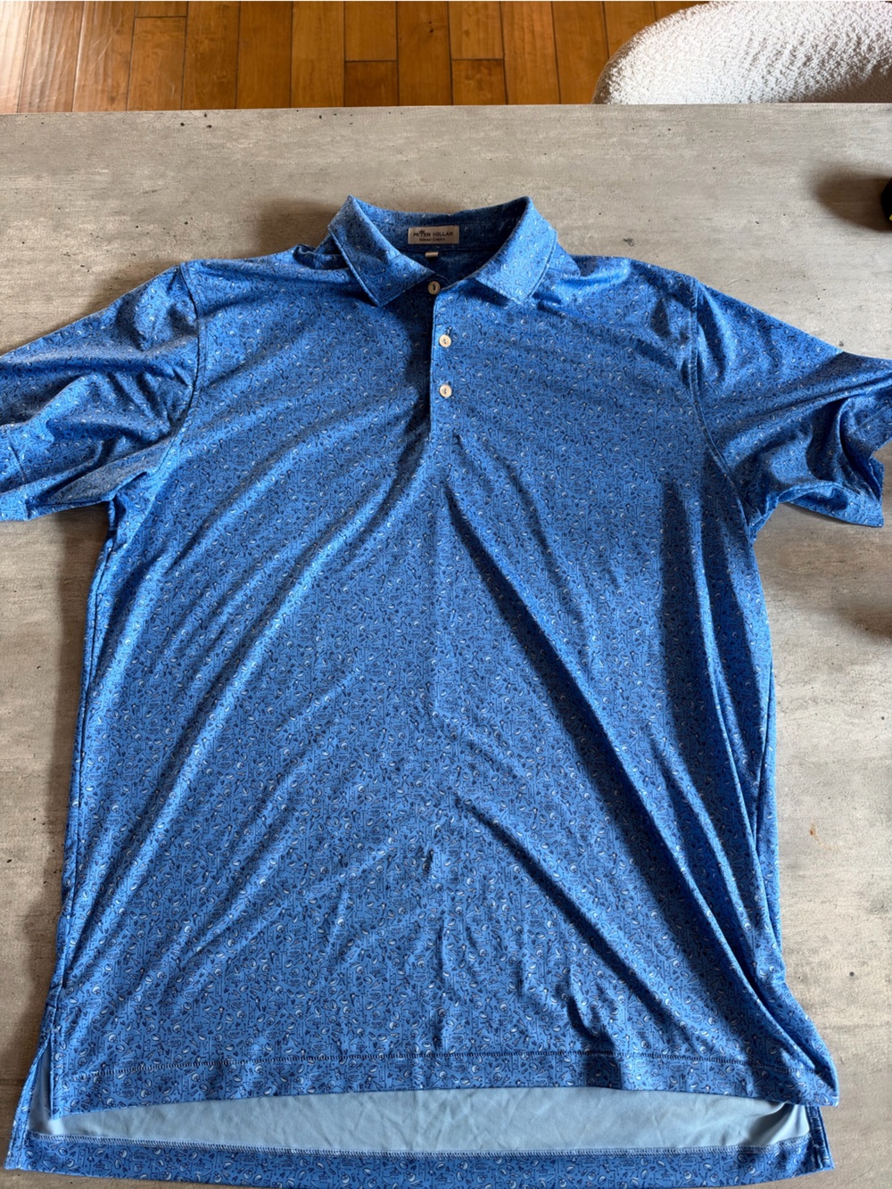 Peter Millar Blue Short-Sleeve Performance Polo